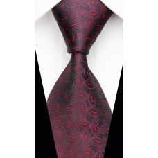 stropdas zwart rood bordeauxrood met druppel motief